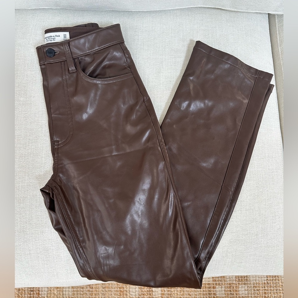 Abercrombie Chocolate Faux Leather Pants